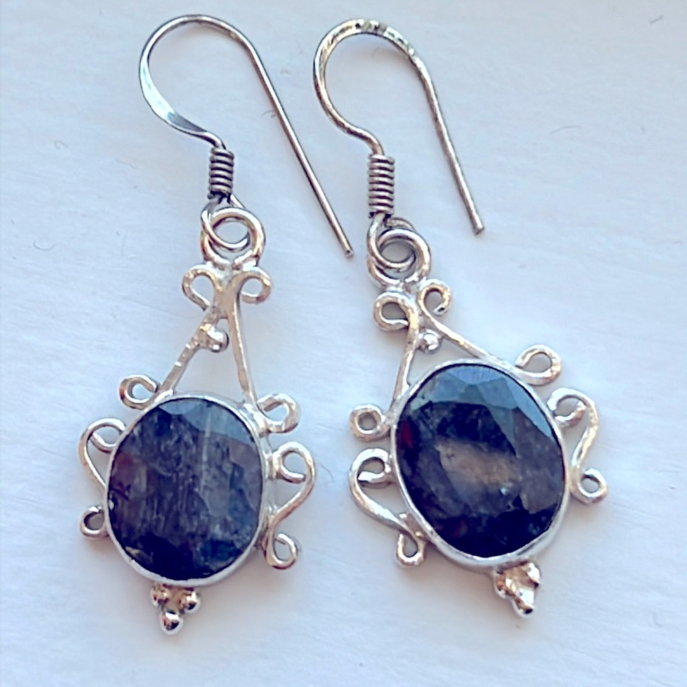 925 Sterling Silver Natural Stone Earrings